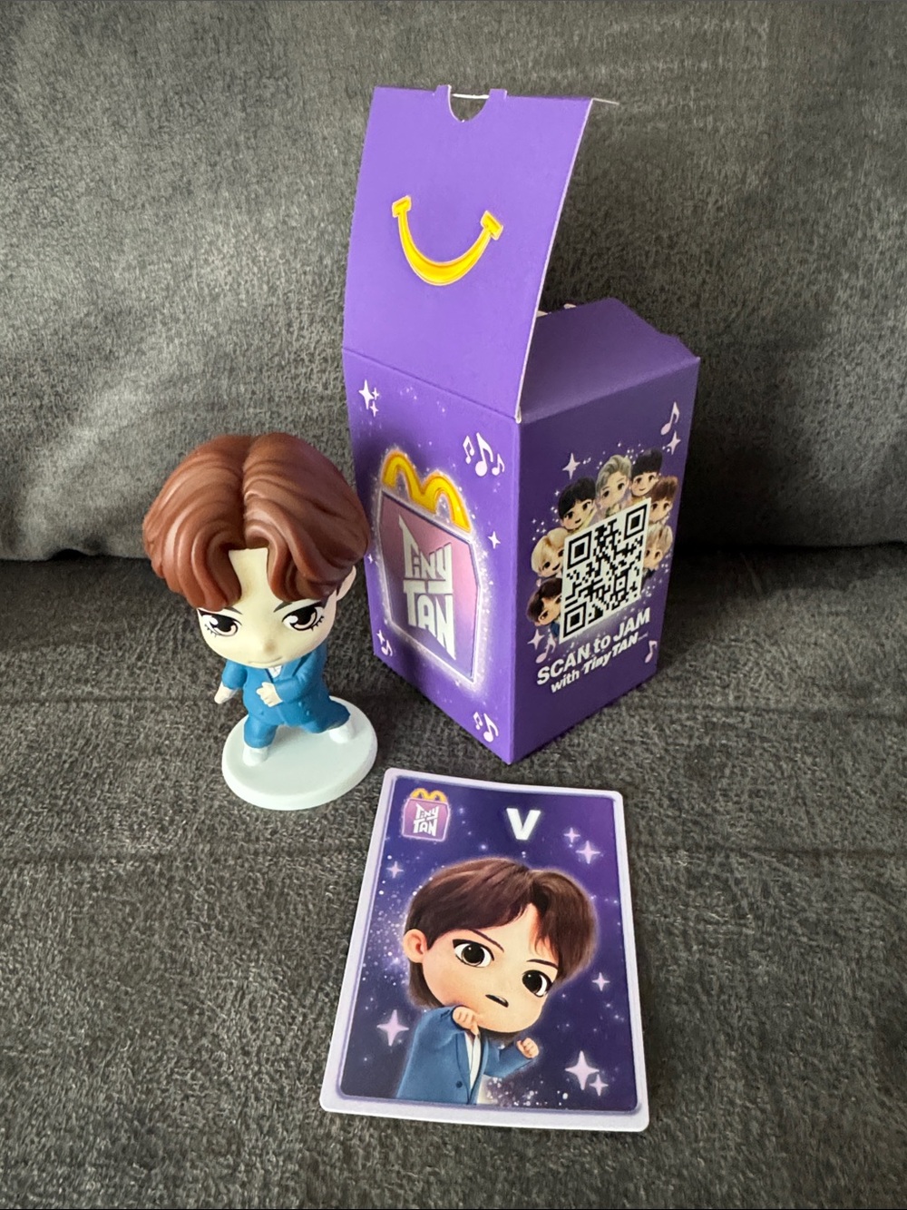 McDonald’s Tiny Tan V Character Figure with Collectible Card - Kids Toys